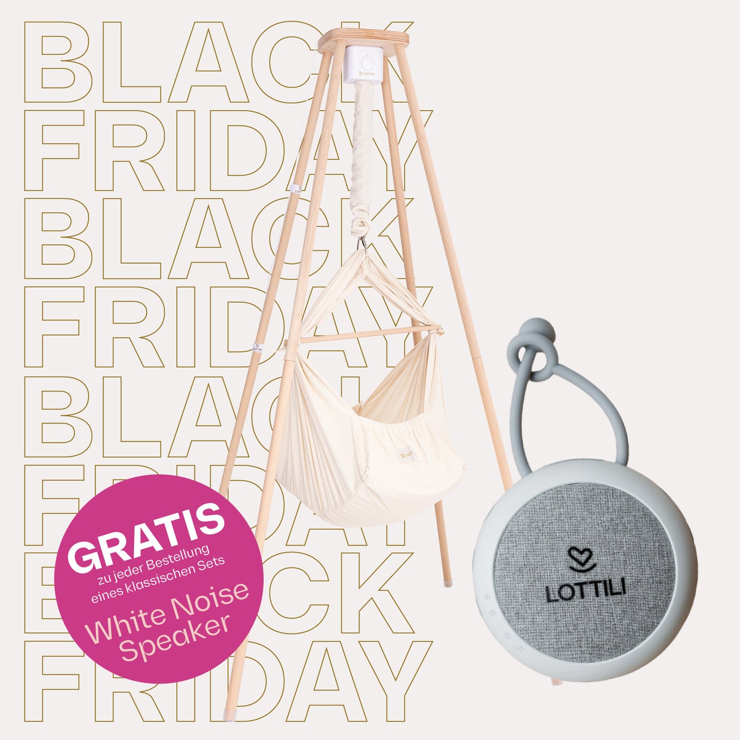 Die Federwiege mit Motor und Gestell für dein Baby